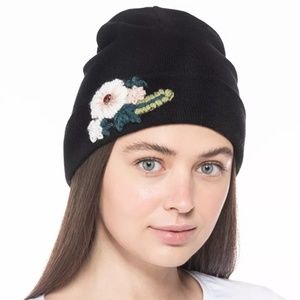 INC International Concepts Floral Embroidered Beanie